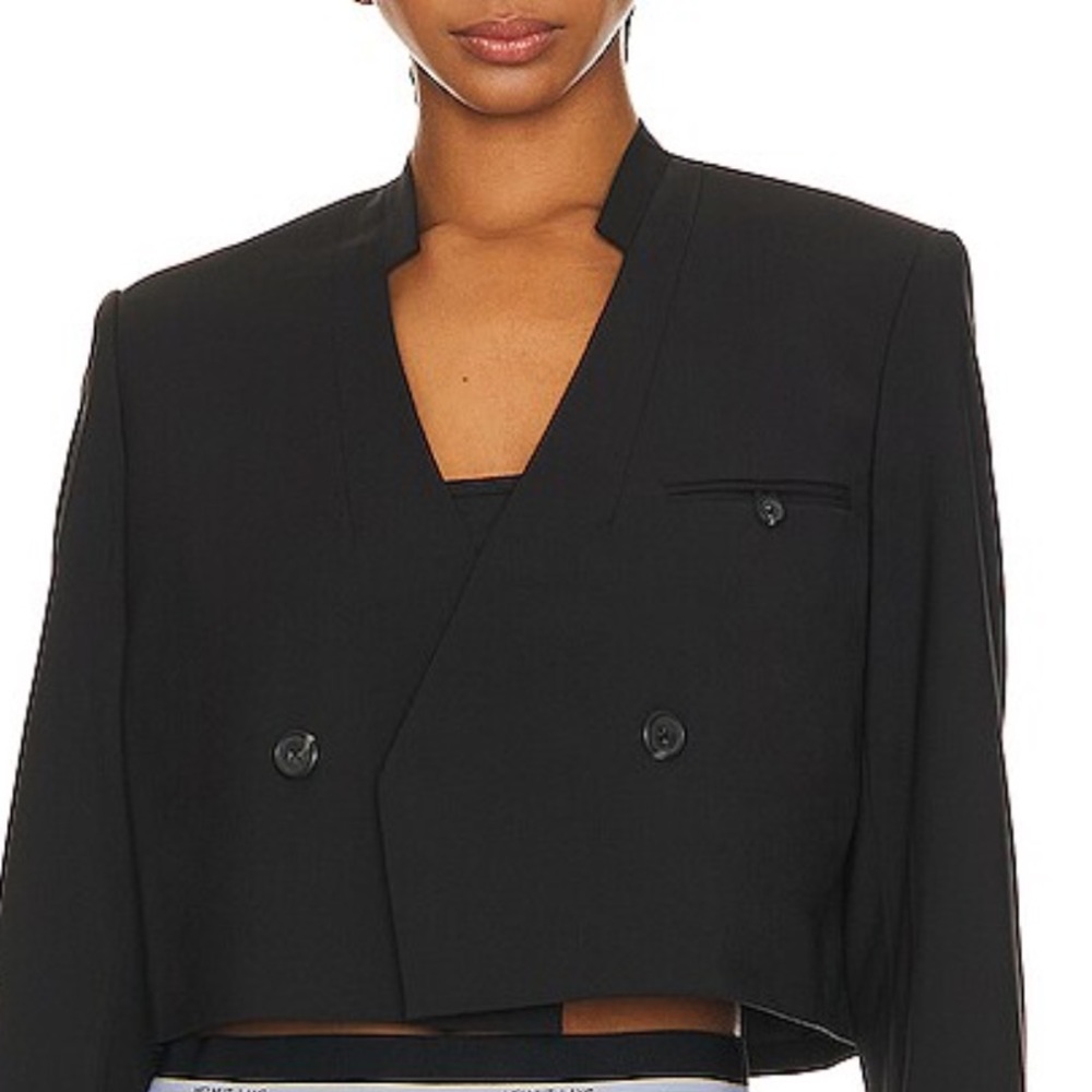 Women's Black Wool blend Blazer, New, 0